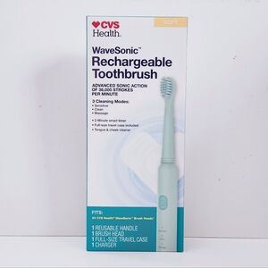 CVS Health WaveSonic Rechargeable Toothbrush Mint Green